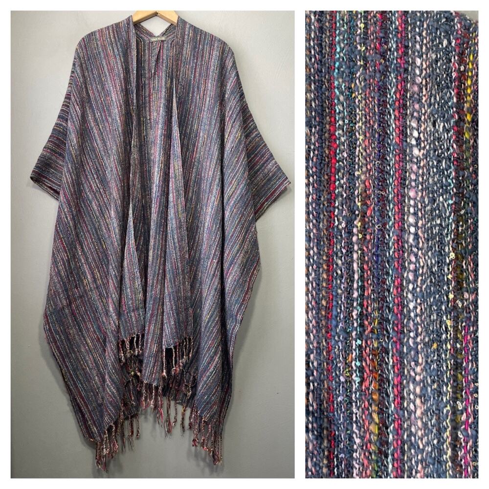 Van Klee Wrap One Size Boho Blanket Shawl Fringed Western Festival Hippie Ruana